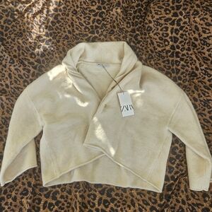 Zara Cream Women's Sweater Cardigan